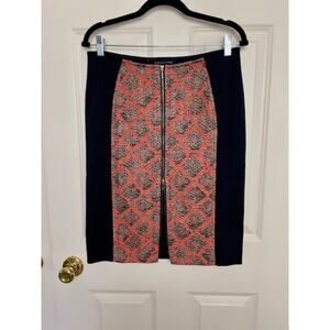 Pencil Skirt Woman Size 8 Orange PatternTextured Slimming  Professional  |Office